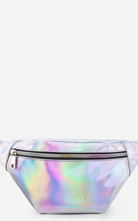 Iridescent Fanny Pack With Skinny Belt